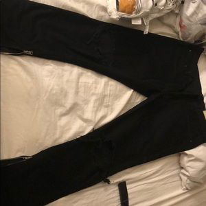 Mnml ankle zipped tapered jeans.